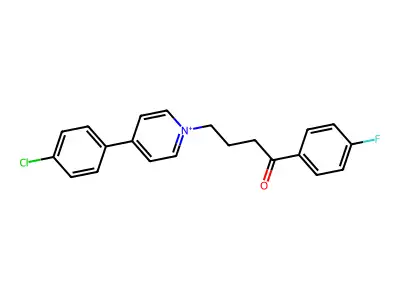 4-[4-(4-Chlorophenyl)pyridin-1-ium-1-yl]-1-(2-fluorophenyl)butan-1-one structure
