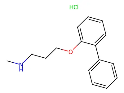 1-Propanamine, 3-((1,1'-biphenyl)-2-yloxy)-N-methyl-, hydrochloride structure