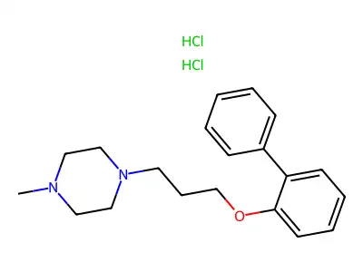 Piperazine, 1-(3-((1,1'-biphenyl)-2-yloxy)propyl)-4-methyl-, dihydrochloride structure