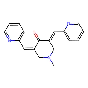 (3E,5E)-1-methyl-3,5-bis(pyridin-2-ylmethylidene)piperidin-4-one structure