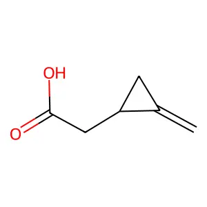 Cyclopropaneacetic acid, 2-methylene-, (S)- structure