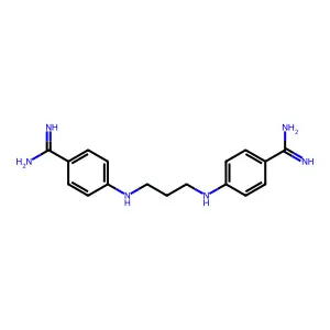 4-[3-(4-Carbamimidoylanilino)propylamino]benzenecarboximidamide structure