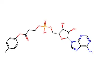 4-Tolyloxycarbonyl-2-ethyl adenosine monophosphate structure