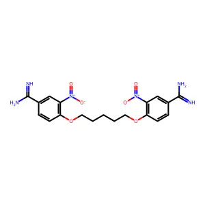 4,4'-(1,5-Pentanediylbis(oxy))bis(3-nitrobenzenecarboximidamide) structure