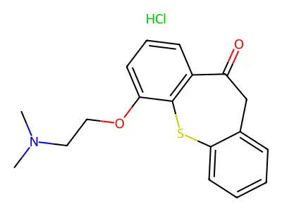 Dibenzo(b,f)thiepin-10(11H)-one, 6-(2-(dimethylamino)ethoxy)-, hydrochloride structure