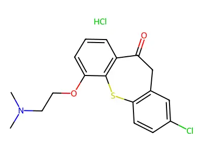 C18H18ClNO2S.ClH.1/2H2O structure