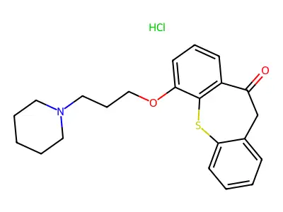 Dibenzo(b,f)thiepin-10(11H)-one, 6-(3-(1-piperidinyl)propoxy)-, hydrochloride structure