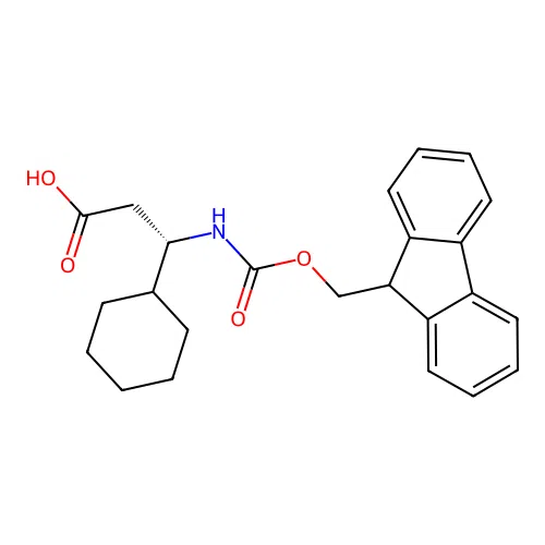 (S)-3-(Fmoc-amino)-3-cyclohexylpropanoic acid structure