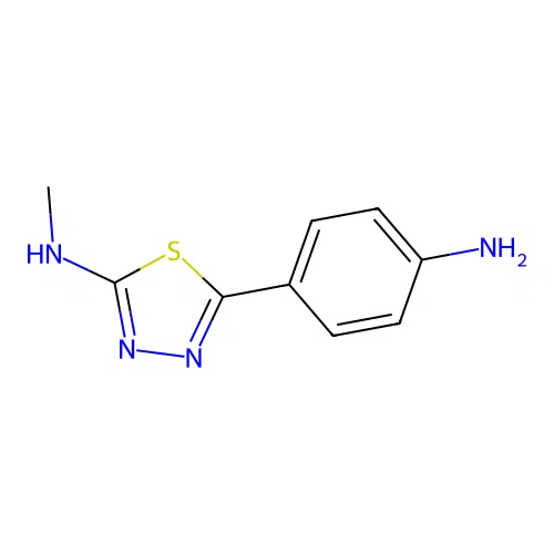 5-(4-aminophenyl)-N-methyl-1,3,4-thiadiazol-2-amine structure