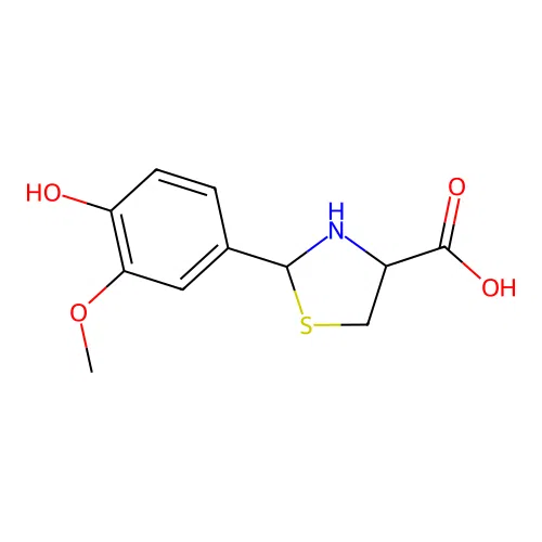 2-(4-Hydroxy-3-methoxyphenyl)-1,3-thiazolidine-4-carboxylic acid structure
