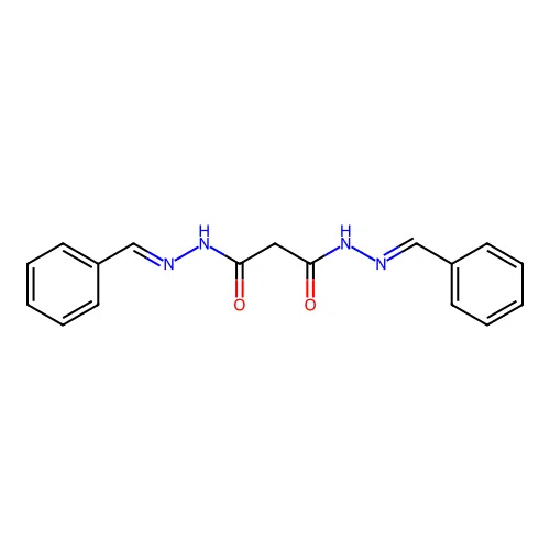 (N'1E,N'3E)-N'1,N'3-dibenzylidenemalonohydrazide structure