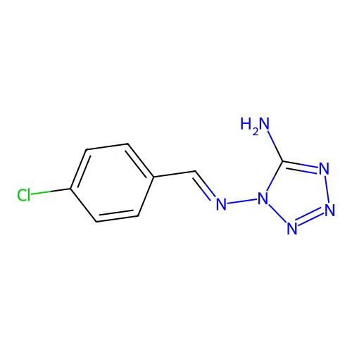 1-[(E)-(4-chlorophenyl)methylideneamino]tetrazol-5-amine structure