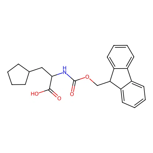 3-cyclopentyl-2-({[(9H-fluoren-9-yl)methoxy]carbonyl}amino)propanoic acid structure