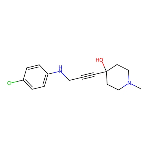 4-(3-((4-Chlorophenyl)amino)prop-1-yn-1-yl)-1-methylpiperidin-4-ol structure