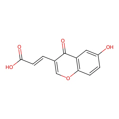(E)-3-(6-hydroxy-4-oxo-4H-chromen-3-yl)acrylic acid structure