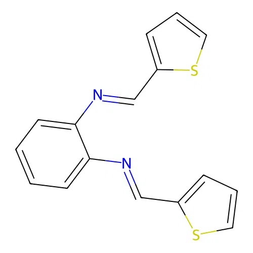 N,N'-bis(2-thienylmethylene)-1,2-benzenediamine structure