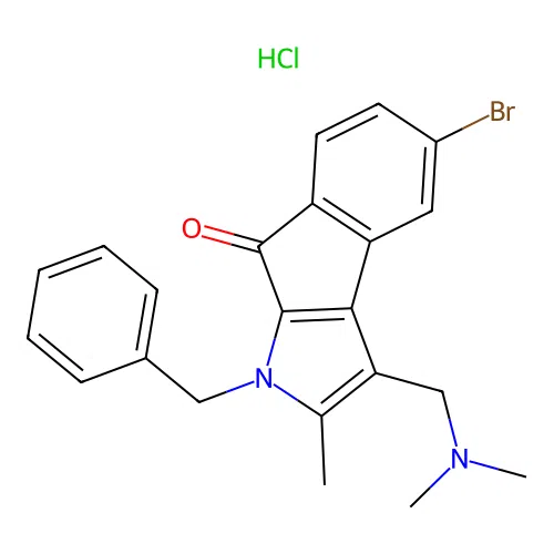 1-Benzyl-5-bromo-3-dimethylaminomethyl-2-methyl-1H-indeno[2,1-b]pyrrol-8-one structure
