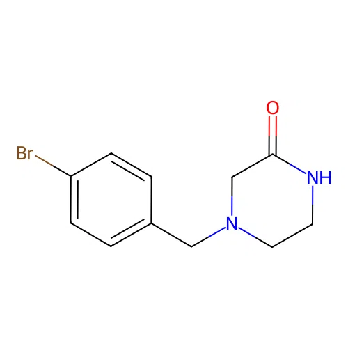 4-[(4-Bromophenyl)methyl]piperazin-2-one structure