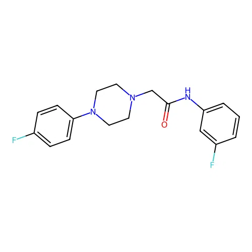 N-(3-fluorophenyl)-2-[4-(4-fluorophenyl)piperazin-1-yl]acetamide structure