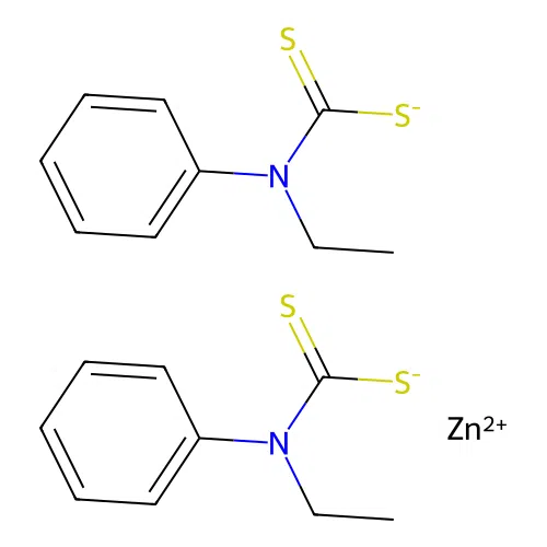 (T-4)-Bis(N-ethyl-N-phenylcarbamodithioato-kappaS,kappaS')zinc structure