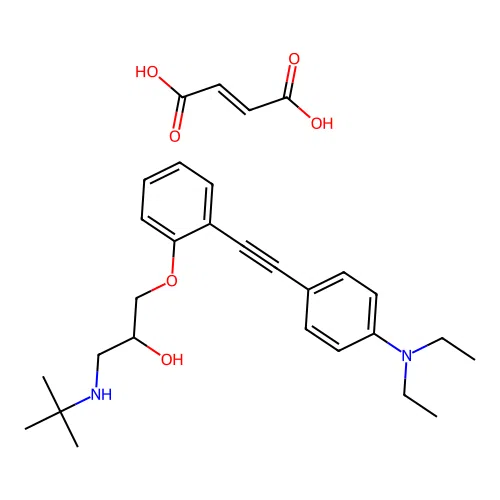 1-(2-((4-(Diethylamino)phenyl)ethynyl)phenoxy)-3-(t-butylamino)-2-propanol fumarate structure