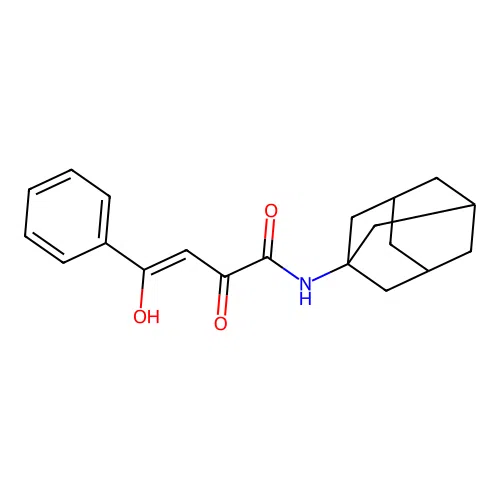 2-Hydroxy-4-oxo-4-phenyl-N-tricyclo(3.3.1.1(sup 3,7))dec-1-yl-2-butenamide structure