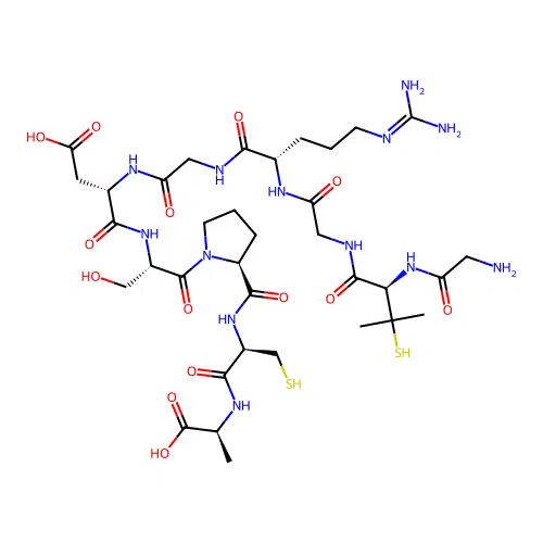 H-Gly-Pen-Gly-Arg-Gly-Asp-Ser-Pro-Cys-Ala-OH structure