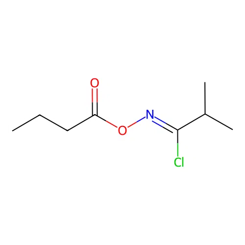 Propanimidoyl chloride, 2-methyl-N-(1-oxobutoxy)- structure