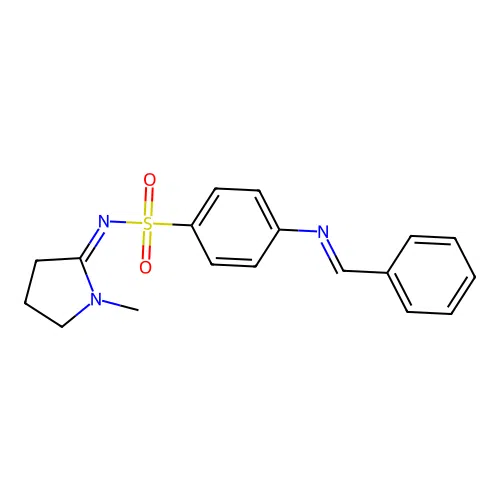 N-(1-Methyl-2-pyrrolidinylidene)-4-((phenylmethylene)amino)benzenesulfonamide structure