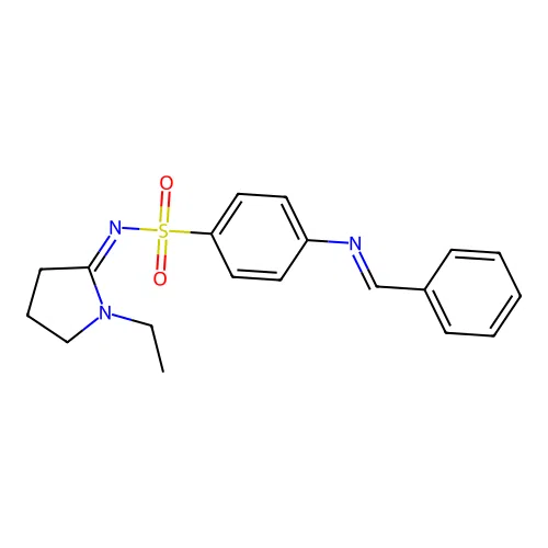 N-(1-Ethyl-2-pyrrolidinylidene)-4-((phenylmethylene)amino)benzenesulfonamide structure