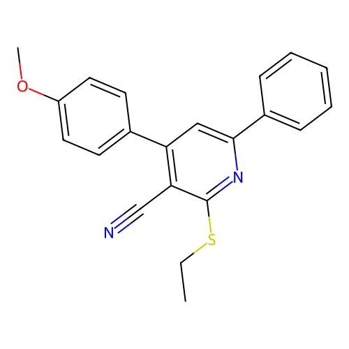 2-(Ethylsulfanyl)-4-(4-methoxyphenyl)-6-phenylnicotinonitrile structure