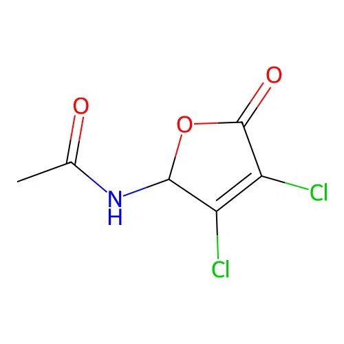 N-(3,4-dichloro-5-oxo-2,5-dihydrofuran-2-yl)acetamide structure