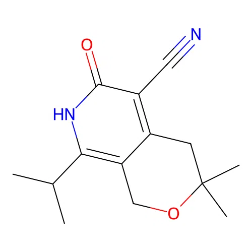 8-Isopropyl-3,3-dimethyl-6-oxo-3,4,6,7-tetrahydro-1H-pyrano[3,4-c]pyridine-5-carbonitrile structure