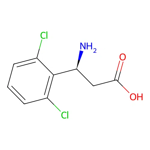 (3S)-3-amino-3-(2,6-dichlorophenyl)propanoic acid structure