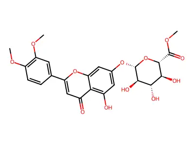 Luteolin 3',4'-dimethyl ether-7-O-beta-D-methylglucuronide structure