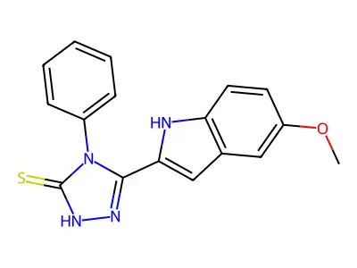 3H-1,2,4-Triazole-3-thione, 2,4-dihydro-5-(5-methoxy-1H-indol-2-yl)-4-phenyl- structure
