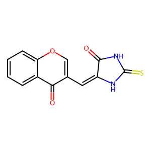 (5Z)-5-[(4-oxochromen-3-yl)methylidene]-2-sulfanylideneimidazolidin-4-one structure