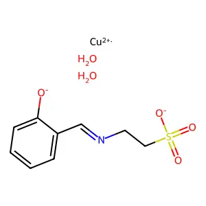 Aqua-2-(N-2-hydroxybenzylideneimino)ethane sulfonic acid copper(II) monohydrate structure