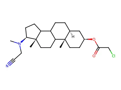 3-beta-Chloroacetoxy-17-beta-(N-methyl-N-cyanomethylamino)-5-alpha-androstane structure