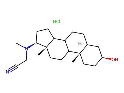 3-beta-Hydroxy-17-beta-(N-methyl-N-cyanomethylamino)-5-alpha-androstane hydrochloride structure