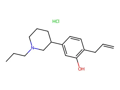 Phenol, 2-(2-propenyl)-5-(1-propyl-3-piperidinyl)-, hydrochloride structure
