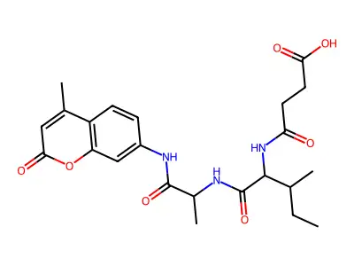 N-Succinyl-Ile-Ala-7-amido-4-methylcoumarin structure