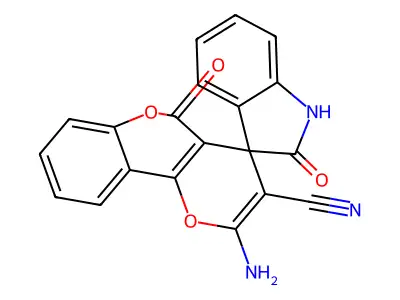 2'-amino-2,5'-dioxospiro[1H-indole-3,4'-pyrano[3,2-c]chromene]-3'-carbonitrile structure