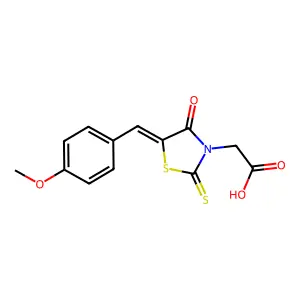[(5Z)-5-(4-methoxybenzylidene)-4-oxo-2-thioxo-1,3-thiazolidin-3-yl]acetic acid structure