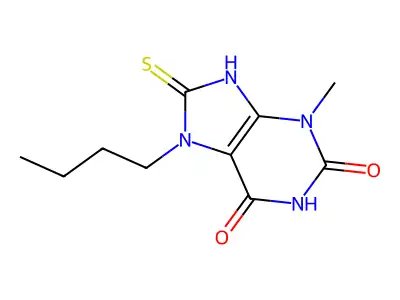 7-butyl-3-methyl-8-sulfanylidene-9H-purine-2,6-dione structure