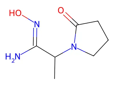 N'-hydroxy-2-(2-oxopyrrolidin-1-yl)propanimidamide structure