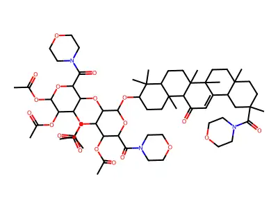 Morpholine, 4-((3-beta,20-beta)-3-((3,4-di-O-acetyl-6-deoxy-6-(4-morpholinyl)-6-oxo-2-O-(2,3,4-tri-O-acetyl-6-deoxy-6-(4-morpholinyl)-6-oxo-beta-D-glucopyranosyl)-alpha-D-glucopyranosyl)oxy)-11,29-dioxoolean-12-en-29-yl)- structure