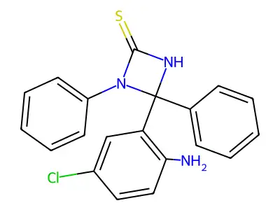 4-(2-Amino-5-chlorophenyl)-1,4-diphenyl-1,4-dihydro-1,3-diazete-2-thiol structure