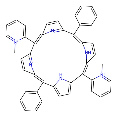 5,15-Bis(1-methylpyridin-1-ium-2-yl)-10,20-diphenyl-21,22-dihydroporphyrin structure