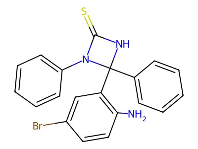 4-(2-Amino-5-bromophenyl)-1,4-diphenyl-1,4-dihydro-1,3-diazete-2-thiol structure